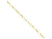 7 Inch 14k 4.75mm Flat Figaro Link Chain Bracelet in 14 kt Yellow Gold