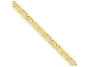 7 Inch 14k 4.1mm Semi solid Anchor Chain Bracelet in 14 kt Yellow Gold