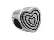 Zable Sterling Silver Heart with Engraveable H Bead Charm