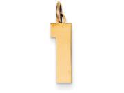 14k Medium Polished Number 1 Charm in 14 kt Yellow Gold