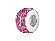 SilveRado Bling Double Bling Pink Bead Charm
