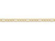 7 Inch 10k 4.75mm Semi solid Figaro Chain Bracelet in 10 kt Yellow Gold