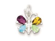 Sterling Silver Mulitcolor Cubic Zirconia Butterfly Charm