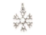 Sterling Silver Clear Cubic Zirconia Snowflake Charm