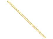 8 Inch 14k 6.75mm Open Concave Curb Chain Bracelet in 14 kt Yellow Gold