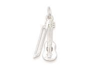 Sterling Silver Polished Violin and Bow Charm