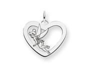 Disney Tinker Bell Heart Charm in Sterling Silver