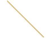 9 Inch 14k 2.2mm Solid Polished Cable Chain Ankle Bracelet Smaller Ankles in 14 kt Yellow Gold