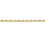 7 Inch 14k 4mm Bright cut Extra light Rope Chain Bracelet in 14 kt Yellow Gold