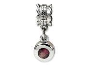Reflections Sterling Silver Pink CZ Round Dangle Bead Charm