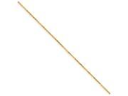 10 Inch 14k 1.2mm bright cut Spiga Chain Ankle Bracelet in 14 kt Yellow Gold