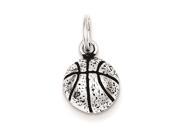 Sterling Silver Antiqued Basketball Charm