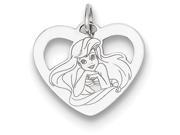 Disney Ariel Heart Charm in 14 kt White Gold