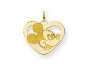 Disney Mickey Heart Charm in Gold Plated Silver