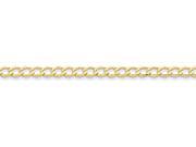 7 Inch 10k 5.25mm Semi solid Curb Link Chain Bracelet in 10 kt Yellow Gold