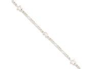 Sterling Silver Polished Moon and Star W 1in Ext. Anklet
