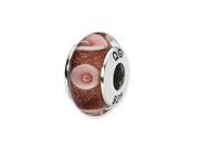 Reflections Sterling Silver Pink Circles Hand blown Glass Bead Charm