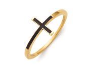 Sterling Silver Yellow Plated Antiqued Sideways Cross Ring Size 6