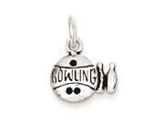 Sterling Silver Antiqued Bowling Ball and Pins Charm