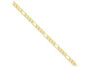 8 Inch 14k 7.5mm Flat Figaro Chain Bracelet in 14 kt Yellow Gold