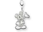 Disney Waving Mickey Lobster Clasp Charm in Sterling Silver
