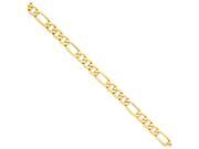 9 Inch 14k 8.75mm Flat Figaro Chain Ankle Bracelet Smaller Ankles in 14 kt Yellow Gold