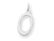 14kw Die Struck Initial O Charm in 14 kt White Gold