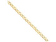 8 Inch 14k 3.35mm Semi solid Curb Link Chain Bracelet in 14 kt Yellow Gold