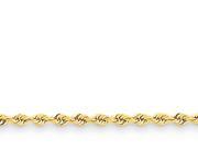 7 Inch 14k 2mm Handmade Regular Rope Chain Bracelet in 14 kt Yellow Gold