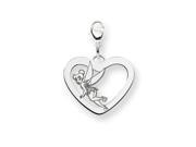 Disney Tinker Bell Heart Lobster Clasp Ch in Sterling Silver