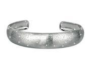 Rhodium Plated 1.5 Inch Textured Stardust Bright Cut Cuff Bangle in Sterling Silver