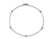 Sterling Silver 10 Inches 5 Hearts Ankle Bracelet