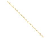 8 Inch 14k 4mm Concave Open Figaro Chain Bracelet in 14 kt Yellow Gold