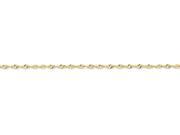 9 Inch 10k 1.8mm bright cut Extra lite Rope Chain Ankle Bracelet in 10 kt Yellow Gold