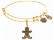 Angelica Collection Gingerbread Man Expandable Bangle in Brass