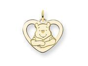Disney Winnie the Pooh Heart Charm in Gold Plated Silver
