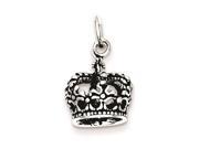 Sterling Silver Antiqued Crown Charm