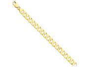 8 Inch 14k 9.25mm Hand polished Fancy Link Chain Bracelet in 14 kt Yellow Gold
