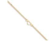 9 Inch 14k Polished Dolphin Anklet Smaller Ankles in 14 kt Yellow Gold