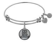 Angelica Collection Brass with White Finish U.S. Army Strong Round Expandable Bangle
