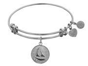 Angelica Collection Non antique White Stipple Finish Brass sailing Expandable Bangle