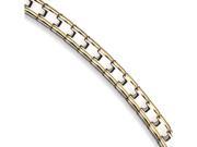 Chisel Stainless Steel and 24K Plated Polished Bracelet 8.5 inches