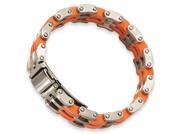 Chisel Stainless Steel Orange Rubber Bracelet 8 inches