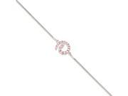 Sterling Silver Pink Cubic Zirconia Journey Bracelet