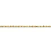 6 Inch 14k 1.4mm Solid bright cut Machine made with Lobster Rope Chain Bracelet in 14 kt Yellow Gold