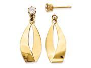 14k Polished Oval Dangle with CZ Stud Earring Jackets in 14 kt Yellow Gold