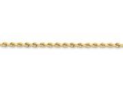 9 Inch 14k 3.20mm bright cut Rope with Lobster Clasp Chain Ankle Bracelet Smaller Ankles in 14 kt Yellow Gold