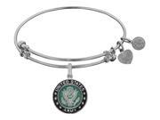 Angelica Collection Brass with White Finish U.S. Army Enamel Symbol Expandable Bangle