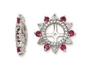 Sterling Silver Created Ruby Earring Jackets