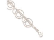 Sterling Silver Textured Circles Link Bracelet